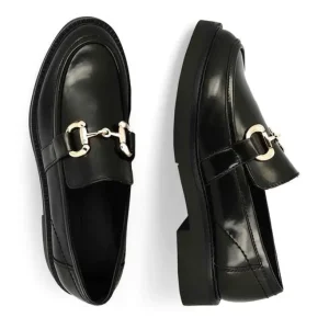 Marco Tozzi Black Moccasins with Metallic Detail