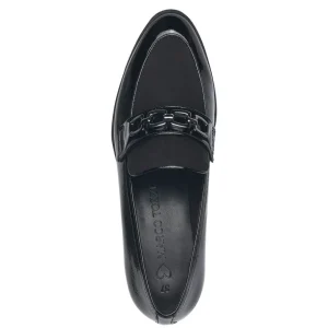 Marco Tozzi Black Patent & Suede Loafer – Chic & Comfortable