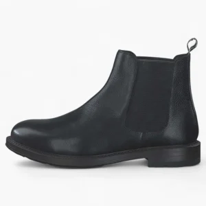 Marco Tozzi by Guido Maria Kretschmer Men's Leather Chelsea Boots – Black, Comfort Fit