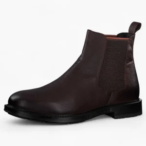 Marco Tozzi by Guido Maria Kretschmer Men's Cognac Chelsea Boots – Brown Leather with Orange Accents