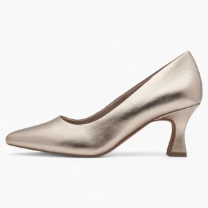 Marco Tozzi Gold Pointed Toe Heel – Stylish & Vegan