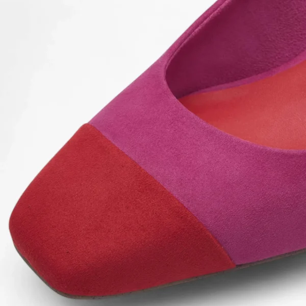 Marco Tozzi Pink & Red Slingback Heel – Colour Block Design