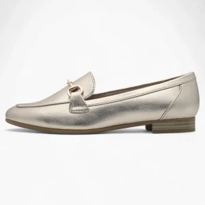 Marco Tozzi Platinum Gold Loafers – Vegan, Cushioned Comfort