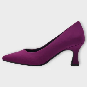 Marco Tozzi Purple Faux Suede Heels with Pointed Toe