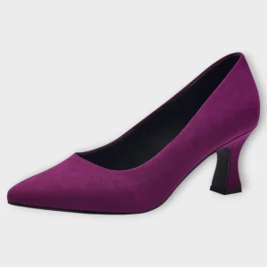 Marco Tozzi Purple Faux Suede Heels with Pointed Toe