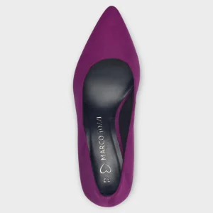 Marco Tozzi Purple Faux Suede Heels with Pointed Toe