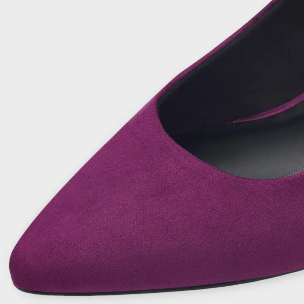 Marco Tozzi Purple Faux Suede Heels with Pointed Toe