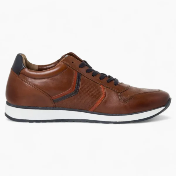 Marco Tozzi Tan Leather Runner Shoes with Zipper