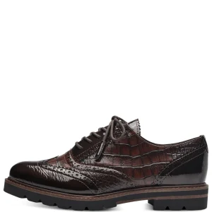 Marco Tozzi Vegan Brogue-Style Loafers with Laces in brown