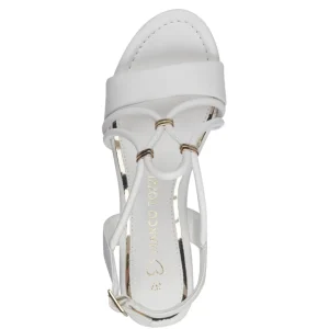 Marco Tozzi White Gold-Detailed Wedge Sandal