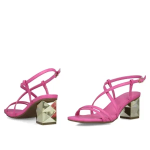 Menbur HYDRA Pink Block Heel Sandals – Chic & Modern