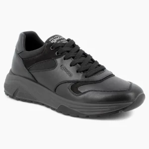 Men's Black Leather Sneakers by IGI&CO – Memory Foam Cushioning