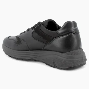 Men's Black Leather Sneakers by IGI&CO – Memory Foam Cushioning