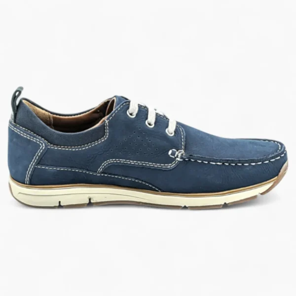 Navy Suede Casual Shoes with White Laces - Dubarry Matthew