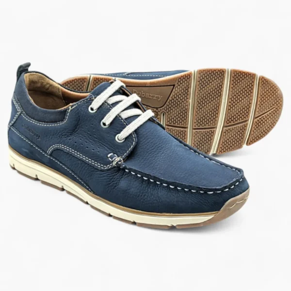 Navy Suede Casual Shoes with White Laces - Dubarry Matthew