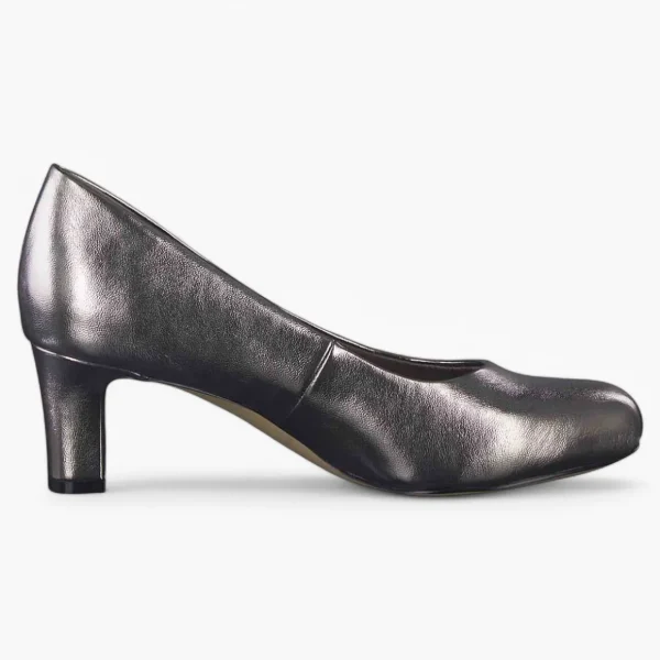 Pewter Low Heel – Elegant & Comfortable Wide Fit