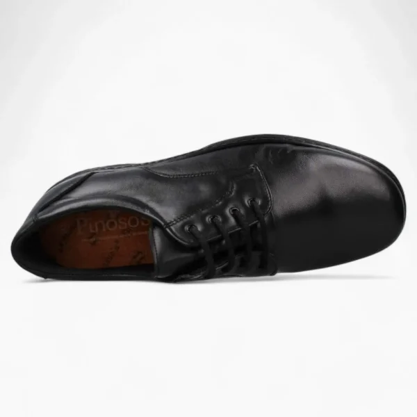 Pinoso’s Men’s Black Blucher – Seamless, Wide Fit for Sensitive Feet