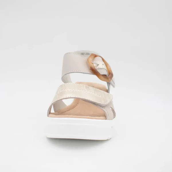 Redz Beige & Gold Wedge Sandal – Sporty Chic with Elegant Touch