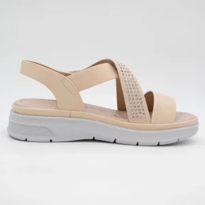 Redz Beige Summer Sandal – Cushioned Comfort with Glam Accents