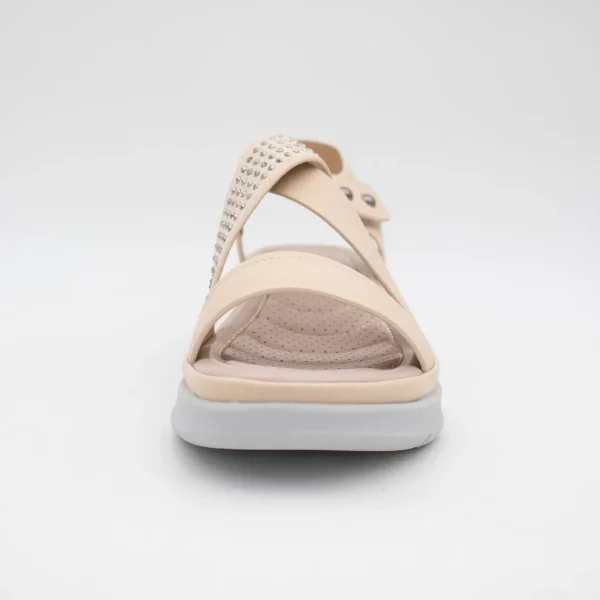 Redz Beige Summer Sandal – Cushioned Comfort with Glam Accents