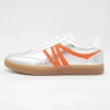 Redz Silver Trainer – Sporty & Trendy with Orange Accents