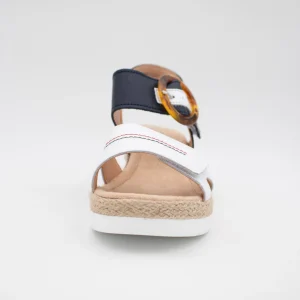 Redz White & Navy Wedge Sandal – Espadrille-Inspired Summer Style