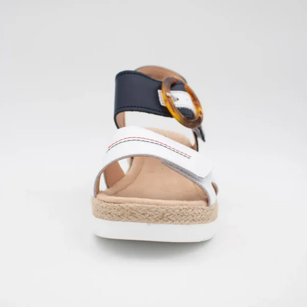 Redz White & Navy Wedge Sandal – Espadrille-Inspired Summer Style