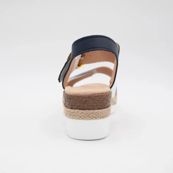 Redz White & Navy Wedge Sandal – Espadrille-Inspired Summer Style