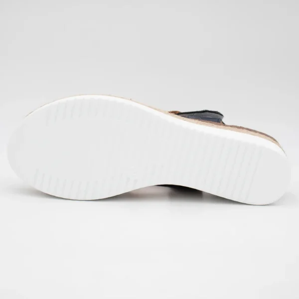 Redz White & Navy Wedge Sandal – Espadrille-Inspired Summer Style