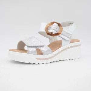 Redz White & Silver Wedge Sandal – Sporty Chic with Metallic Touch