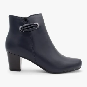 Redz Women's Block Heel Ankle Boot – Sleek Navy Design