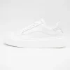 Sleek Chunky White Trainer with Silver Detailing by Meline