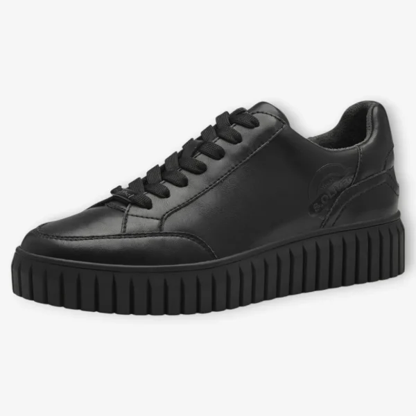 S.Oliver Black Chunky Platform Trainers