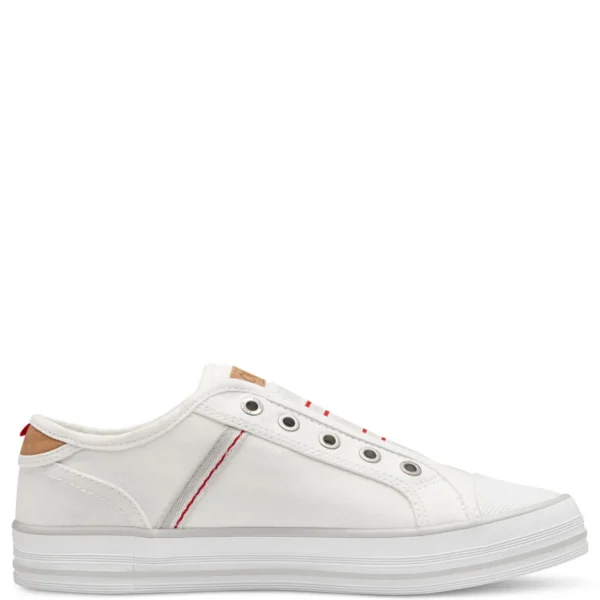 S.Oliver Breathable White Flat Runners with Elastic Strap