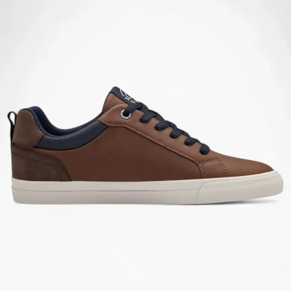 S.Oliver Brown Trainers with White Sole and Navy Details