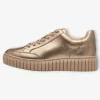 S.Oliver Gold Trainers with Chunky Platform Sole and Laces