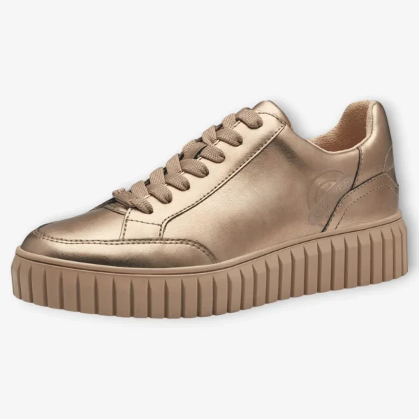 S.Oliver Gold Trainers with Chunky Platform Sole and Laces