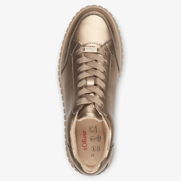 S.Oliver Gold Trainers with Chunky Platform Sole and Laces