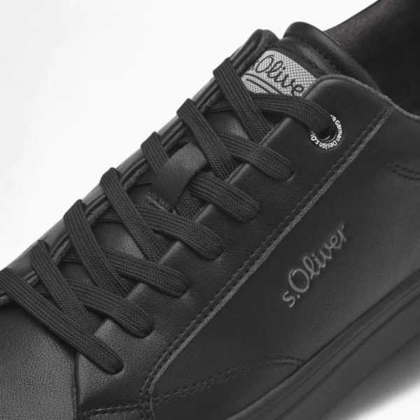 S.Oliver Men's All Black Trainers with Black Laces