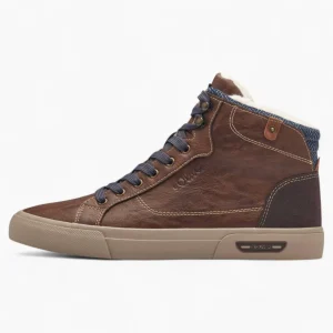 S.Oliver Men's Brown Boots with Navy Laces and Fleece Lining