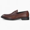 S.Oliver Men's Classic Brown Leather Penny Loafers