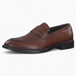 S.Oliver Men's Classic Brown Leather Penny Loafers