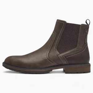 S.Oliver Men's Dark Brown Chelsea Boots with Elastic Panels