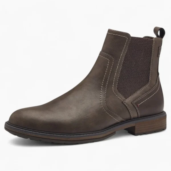 S.Oliver Men's Dark Brown Chelsea Boots with Elastic Panels