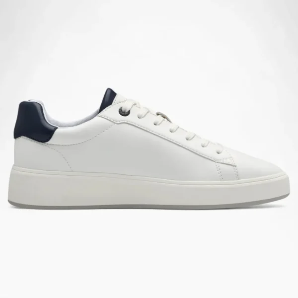 S.Oliver Men's White Trainer with Navy Detail