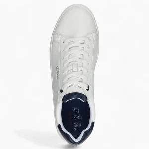 S.Oliver Men's White Trainer with Navy Detail