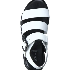 S.Oliver White Strappy Summer Sandal with Black Sole