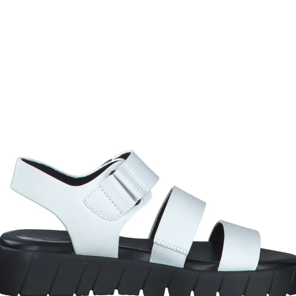 S.Oliver White Strappy Summer Sandal with Black Sole