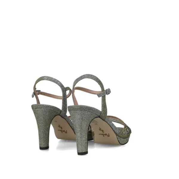 Sophisticated Deep Grey Diamante Evening Sandals