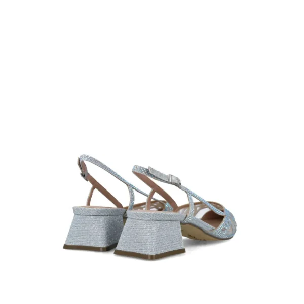 Stylish Silver Low Block Heel Sandals for Occasions